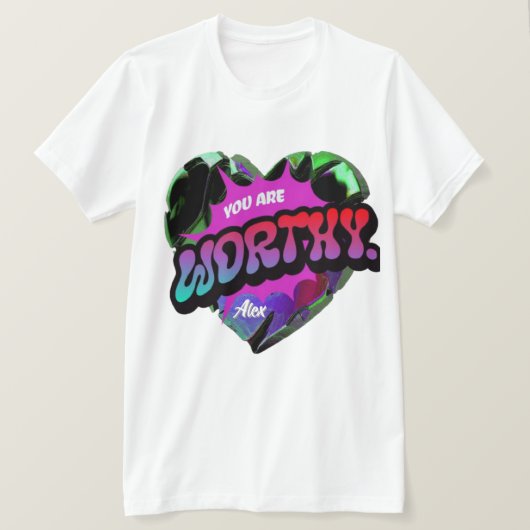 価値のあるTシャツ – 自己愛とメンタルを強化 Tシャツ (デザイン正面)