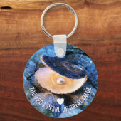 価値のオイスターパール素晴らしクリスチャンカスタム キーホルダー (正面)