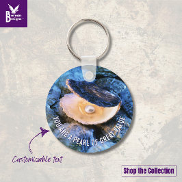 価値のオイスターパール素晴らしクリスチャンカスタム キーホルダー