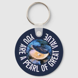 価値のオイスターパール素晴らしクリスチャンカスタム キーホルダー