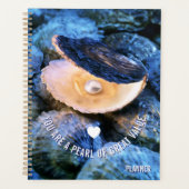 価値のオイスターパール素晴らしクリスチャンカスタム プランナー手帳 (正面)