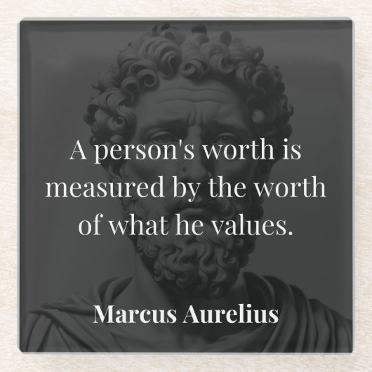 価値の定義: Marcus Aurelius on Values ガラスコースター (正面)