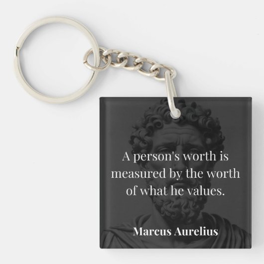価値の定義： Marcus Aurelius on Values キーホルダー (正面)