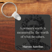 価値の定義： Marcus Aurelius on Values キーホルダー (正面)