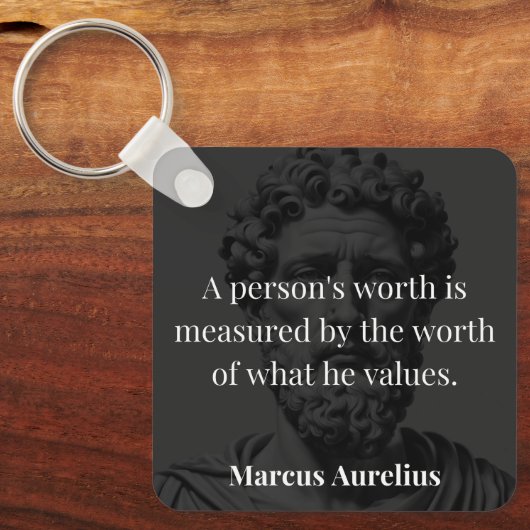 価値の定義： Marcus Aurelius on Values キーホルダー (正面)