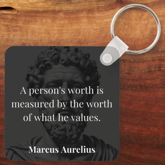 価値の定義： Marcus Aurelius on Values キーホルダー (裏面)