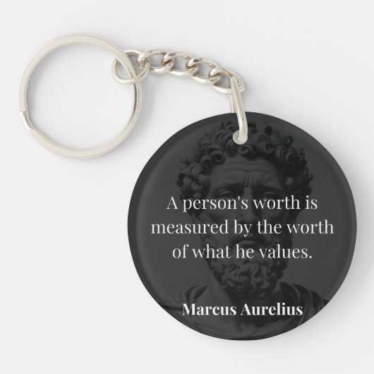 価値の定義： Marcus Aurelius on Values キーホルダー (正面)
