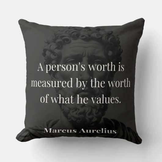 価値の定義： Marcus Aurelius on Values クッション (正面)