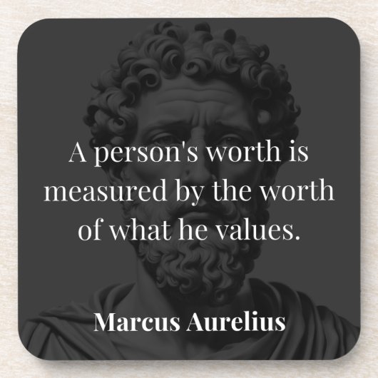 価値の定義： Marcus Aurelius on Values コースター (正面)