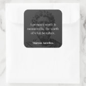 価値の定義: Marcus Aurelius on Values スクエアシール (バッグ)