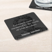 価値の定義： Marcus Aurelius on Values スクエアペーパーコースター (アングル)