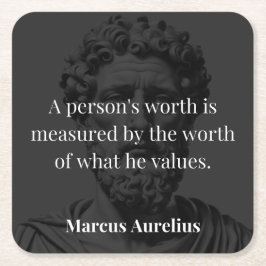価値の定義： Marcus Aurelius on Values スクエアペーパーコースター