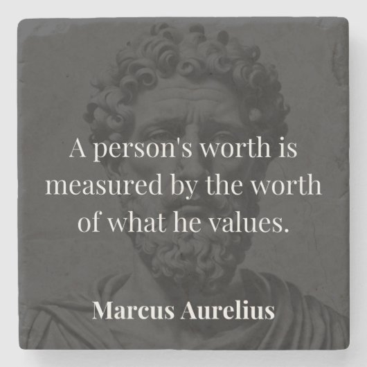価値の定義： Marcus Aurelius on Values ストーンコースター (正面)