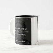 価値の定義： Marcus Aurelius on Values ツートーンマグカップ (正面左)