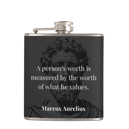 価値の定義： Marcus Aurelius on Values フラスク (正面)
