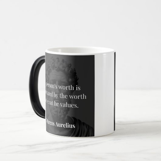 価値の定義： Marcus Aurelius on Values モーフィングマグカップ (正面左)