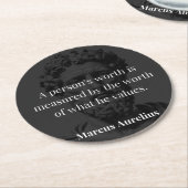 価値の定義： Marcus Aurelius on Values ラウンドペーパーコースター (アングル)