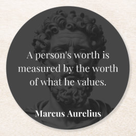 価値の定義： Marcus Aurelius on Values ラウンドペーパーコースター