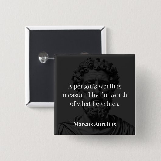 価値の定義： Marcus Aurelius on Values 缶バッジ (正面&裏面)
