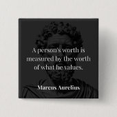 価値の定義： Marcus Aurelius on Values 缶バッジ (正面)