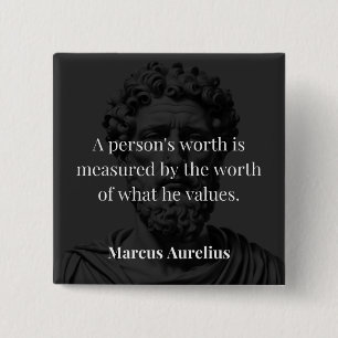 価値の定義： Marcus Aurelius on Values 缶バッジ