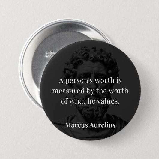 価値の定義： Marcus Aurelius on Values 缶バッジ (正面&裏面)