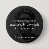 価値の定義： Marcus Aurelius on Values 缶バッジ (正面)