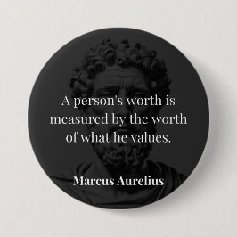 価値の定義： Marcus Aurelius on Values 缶バッジ
