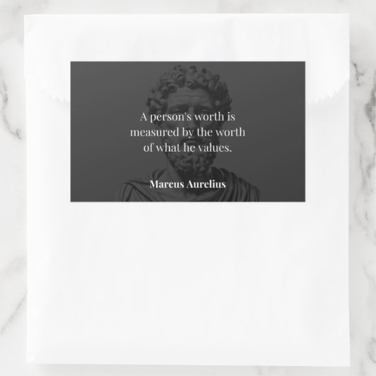 価値の定義： Marcus Aurelius on Values 長方形シール (バッグ)