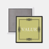 価値 – モチベーションのための一語の引用文 マグネット (正面/裏面)