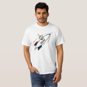 価値Tシャツ、ロケットの人の漫画、一流のテンプレート Tシャツ (正面フル)
