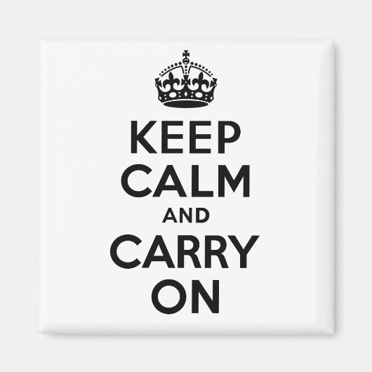 価最高の格Keep Calm and Carry On白黒 マグネット (正面)