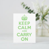 価最高の格Keep Calm and Carry On緑 ポストカード (スタンド正面)