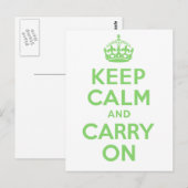 価最高の格Keep Calm and Carry On緑 ポストカード (正面/裏面)