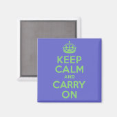 価最高の格Keep Calm and Carry On青と緑 マグネット (正面/裏面)