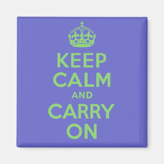 価最高の格Keep Calm and Carry On青と緑 マグネット (正面)