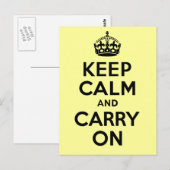 価最高の格Keep Calm and Carry On黒 ポストカード (正面/裏面)