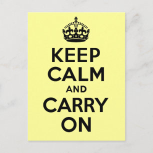 価最高の格Keep Calm and Carry On黒 ポストカード