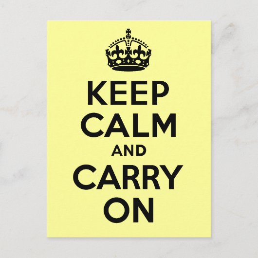 価最高の格Keep Calm and Carry On黒 ポストカード (正面)