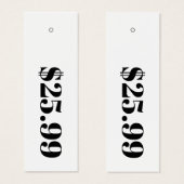 価格のみホワイトスキニーアパレルつるラベル (正面&裏面)