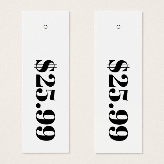 価格のみホワイトスキニーアパレルつるラベル (正面&裏面)