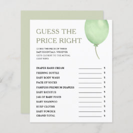 価格の緑のバルーン少年の赤ちゃんシャワーのゲームを推測