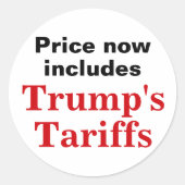 価格はトランプの関税を含む顧客警告の ラウンドシール (正面)
