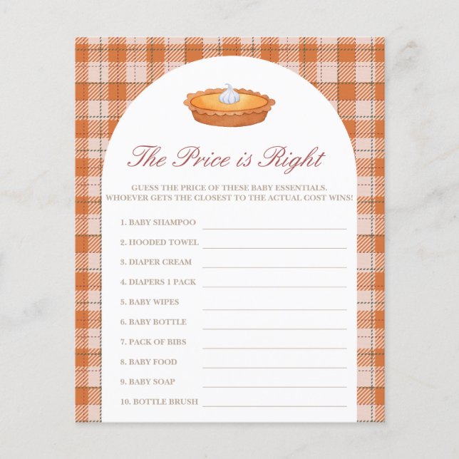 価格は右かわいこちゃんパイ赤ちゃんシャワーゲーム (正面)