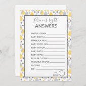 価格は右ゲーム赤ちゃんシャワー灰色/黄色 招待状 (正面/裏面)