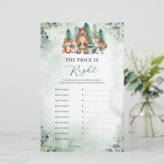 価格は右ベビーシャワーゲームウッドランドグリーン (スタンド正面)