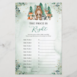 価格は右ベビーシャワーゲームウッドランドグリーン