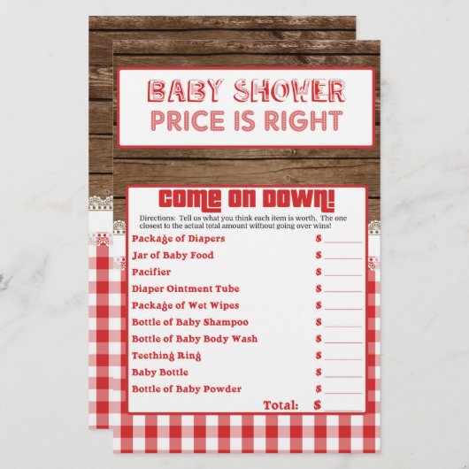 価格は右 – 赤ベビーQ (正面/裏面)