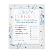 価格は正しいゲーム，赤ちゃんシャワー，青，ピンク