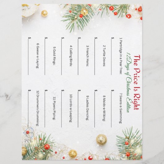 価格は正しい – クリスマス版の12日 (正面)